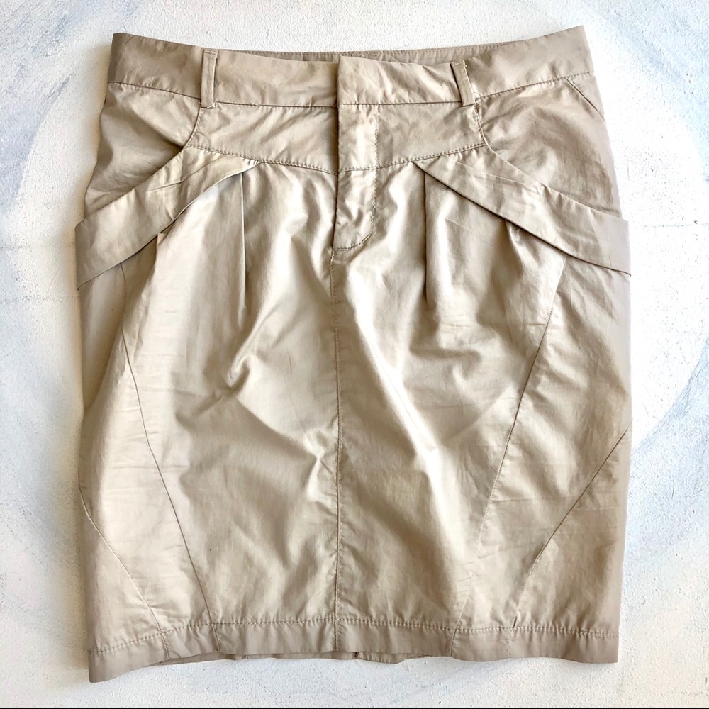 Zara Khaki Color Pencil Skirt Right Above the Knee